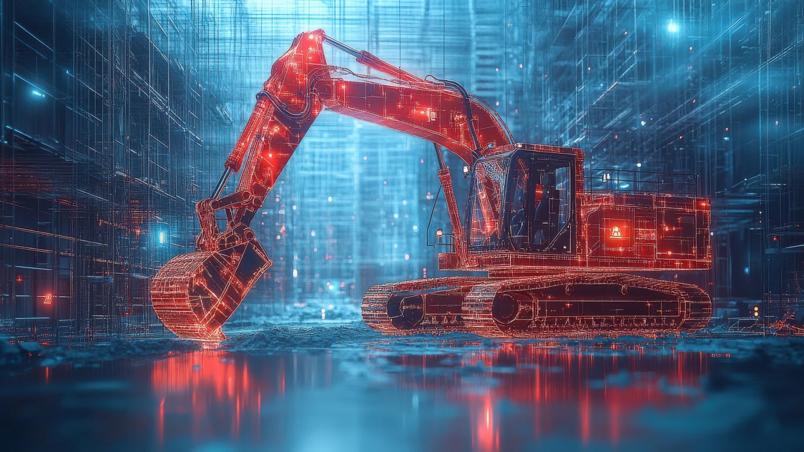 Digital vernetzter Bagger