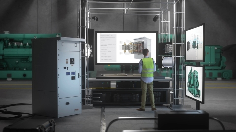 Ingenieur mit Umschaltdiagramm