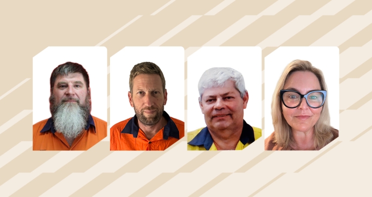 Von links nach rechts: John Juett, Sam Van Leeuwen, Kristy Green und Fintan Billings