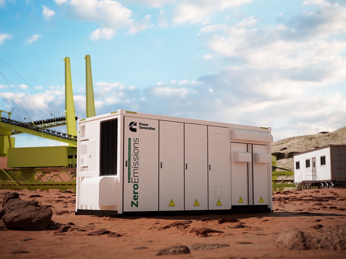 Batteriespeicher auf einem Bergbaugelände