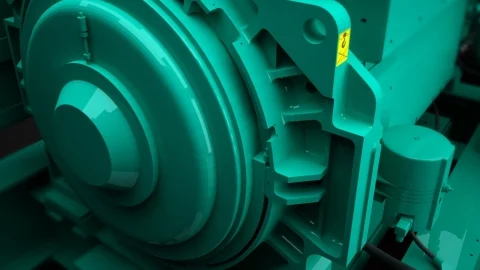 Primer plano de un generador de energía verde de Cummins