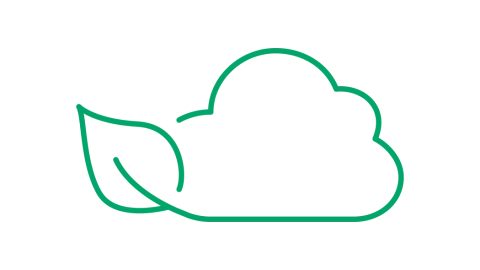Ícono medioambiental de Cloud Leaf