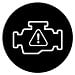 moteur avec icône de symbole d’alerte