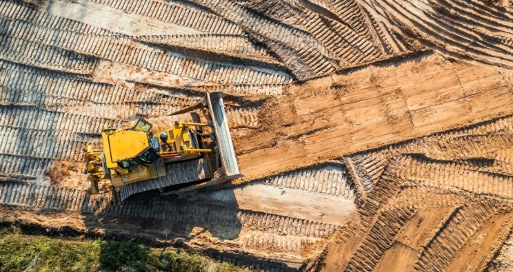 tracteur sur le chantier