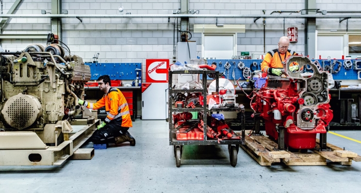 engineers working on engines