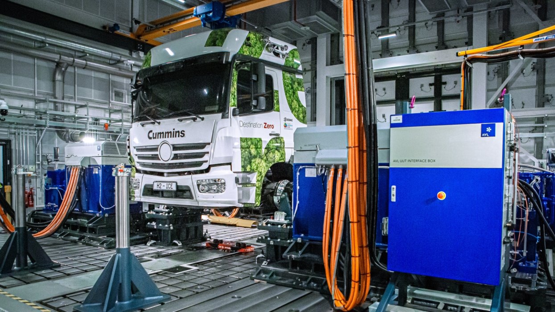 Camion de moyenne capacité dans un centre d'essai