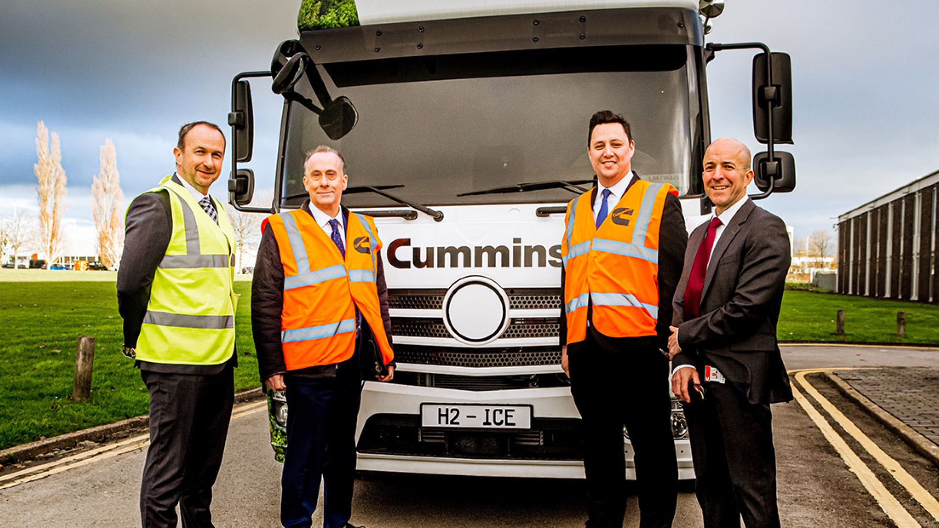 Lord Callanan Minister for Energy Efficiency and Green Finance and Ben Houchen Mayor of Tees Valley visiting Cummins in Darlington