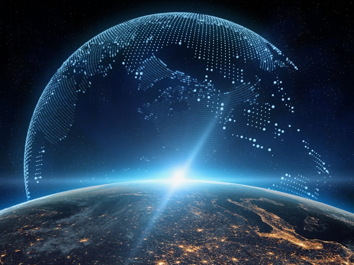 Monde numérique issu de la planète Terre