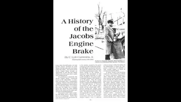 Histoire du frein moteur Jacobs