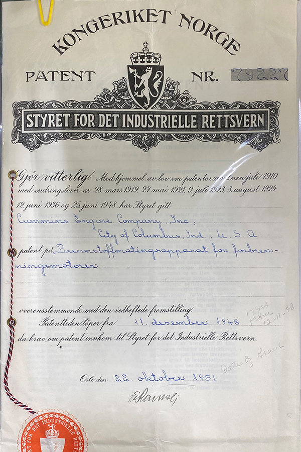 Norweski patent