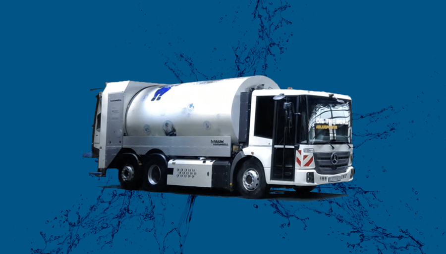 Imagen de pilas de combustible para camiones de recolección de residuos.