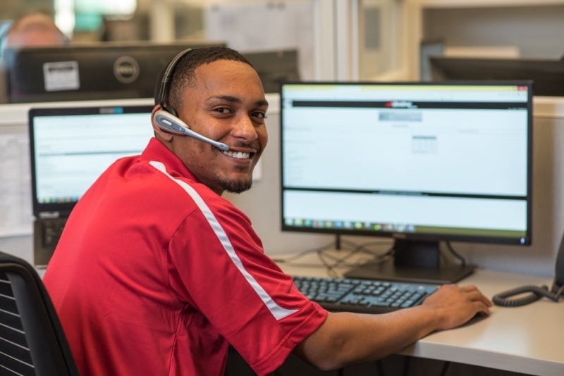 sales professional at his desk