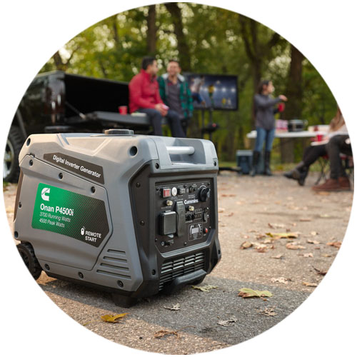 portable generator at campsite