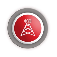 ikona wieży elektrycznej z liniami sygnalizacyjnymi