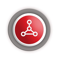ikona povezanih krugova u trouglu