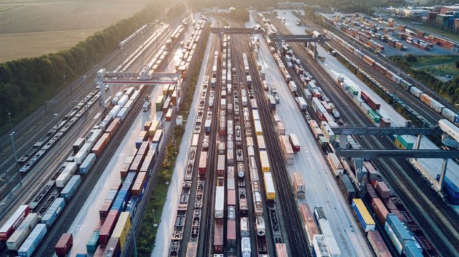 rail yard shown from above