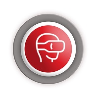 ikona zobrazuje osobu s náhlavní soupravou pro virtuální realitu