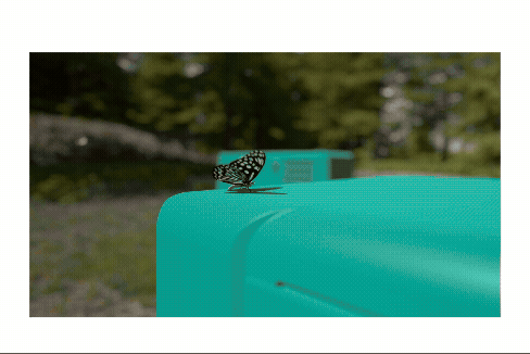 butterfly fluttering over rv generators