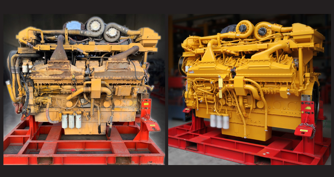 yellow QSK60 engine