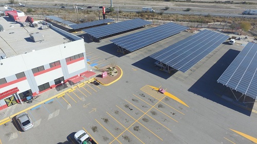 Solar array at Cummins facility in Juarez