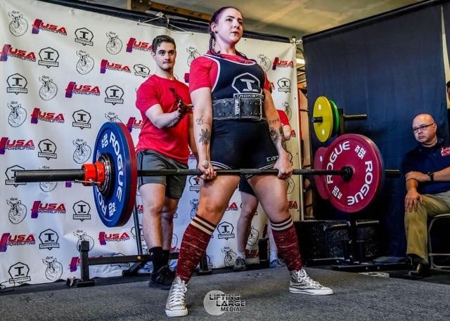Angeline at a powerlifting meet