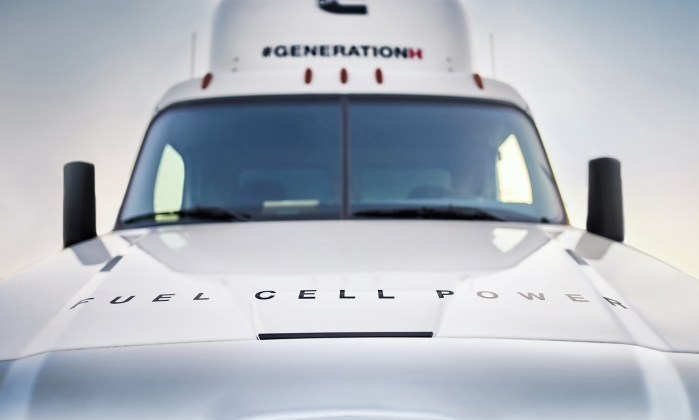 Hydrogen fuel cell trucks.