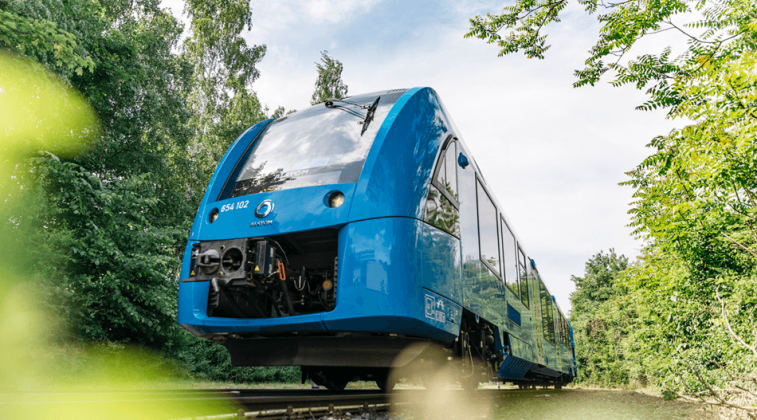 Hydrogen-powered fuel cell train. Photo by©Alstom/Rene Frampe.