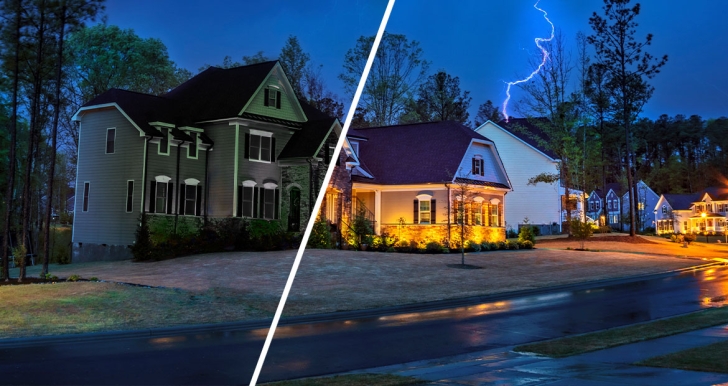 Haus während eines Stromausfalls