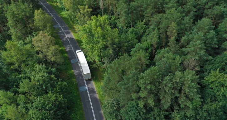 Truck on road