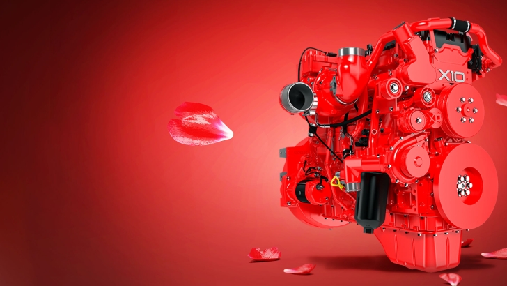 Cummins X10-Motor mit Blumenblättern