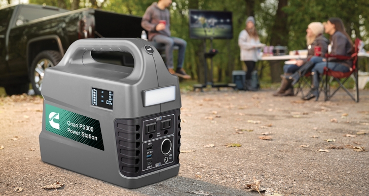 generador portátil en un camping