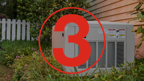 Generator in a yard of a home