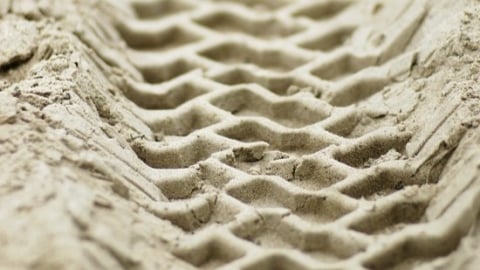 tire tracks in sand