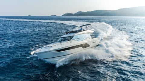 yacht driving on open ocean
