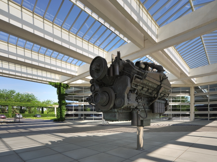 Cummins' Corporate Office Building in Columbus, Indiana, is a quiet place these days with many employees working from home because of COVID-19.