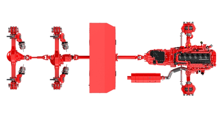 Rendering of the full powertrain