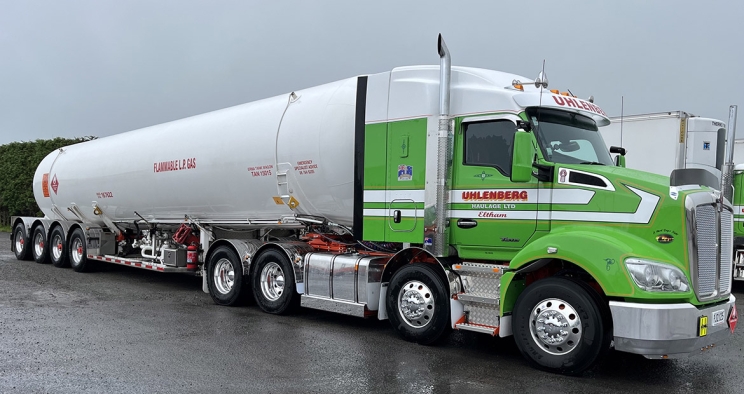 Parked semi truck
