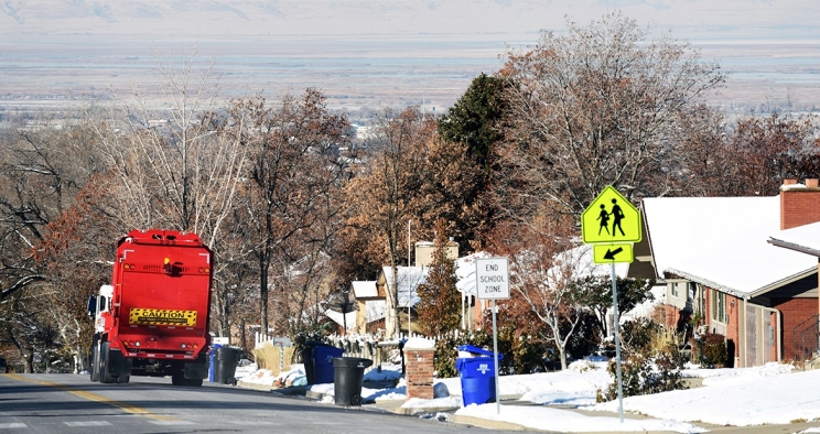 Suburban neighborhood during the winter