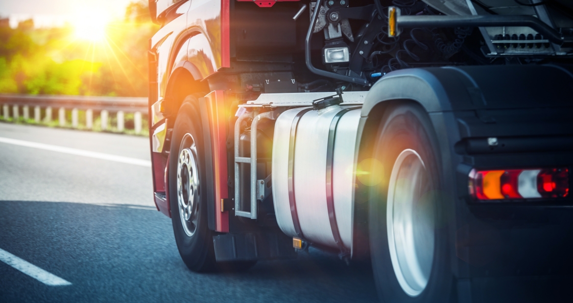 on highway truck