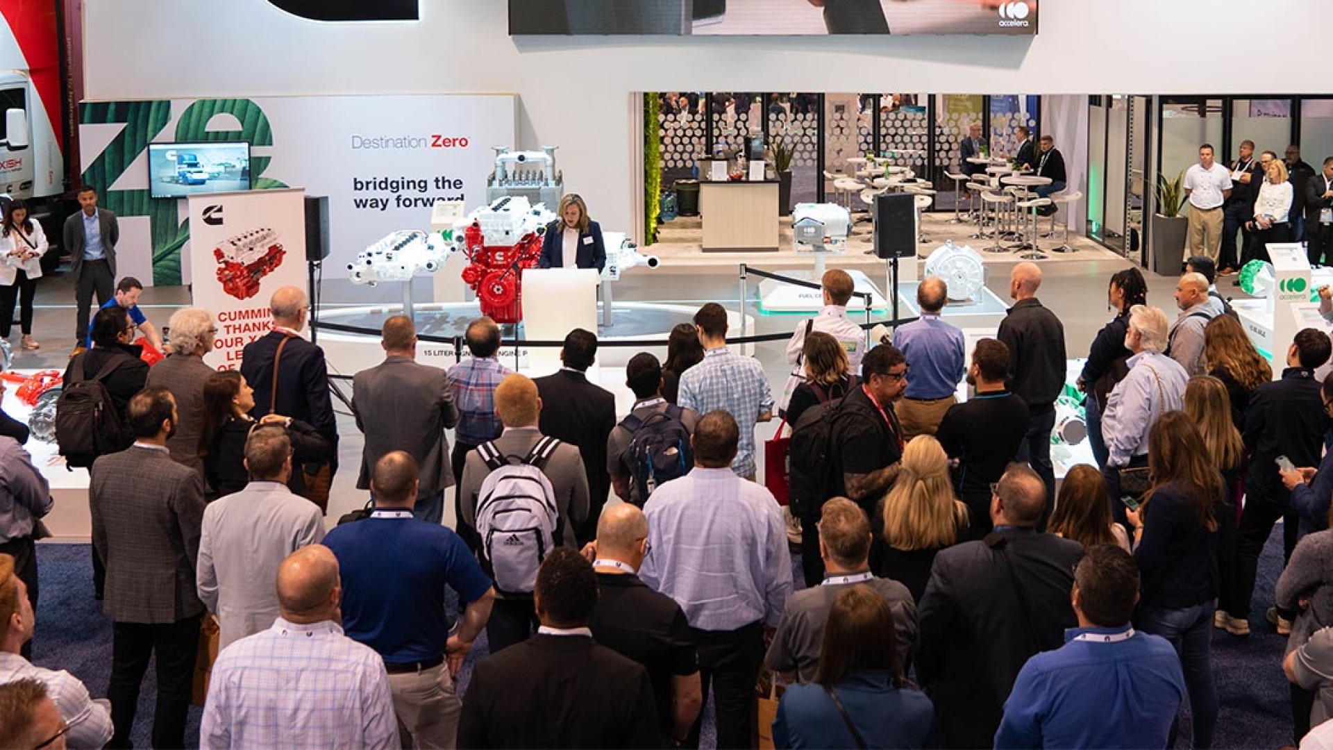 Audience and Cummins booth at ACT Expo 2023