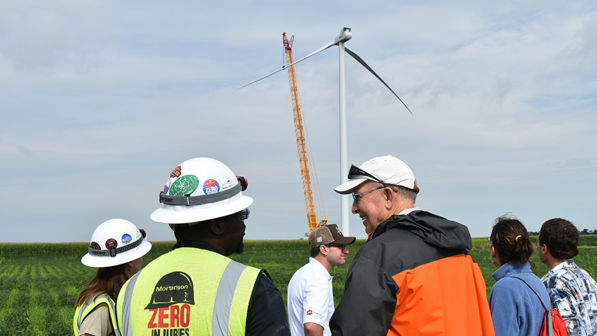 Visitors to the Meadow Lake Wind Farm in northwest Indiana look at one of the first wind turbines to go up at an expansion Cummins is supporting through a Virtual Power Purchase Agreement. When complete in early 2019, the expansion will include more than 50 wind turbines and a capital investment of about $340 million. Visitors to the Meadow Lake Wind Farm in northwest Indiana look at one of the first wind turbines to go up at an expansion Cummins is supporting through a Virtual Power Purchase Agreement. When complete in early 2019, the expansion will include more than 50 wind turbines and a capital investment of about $340 million.