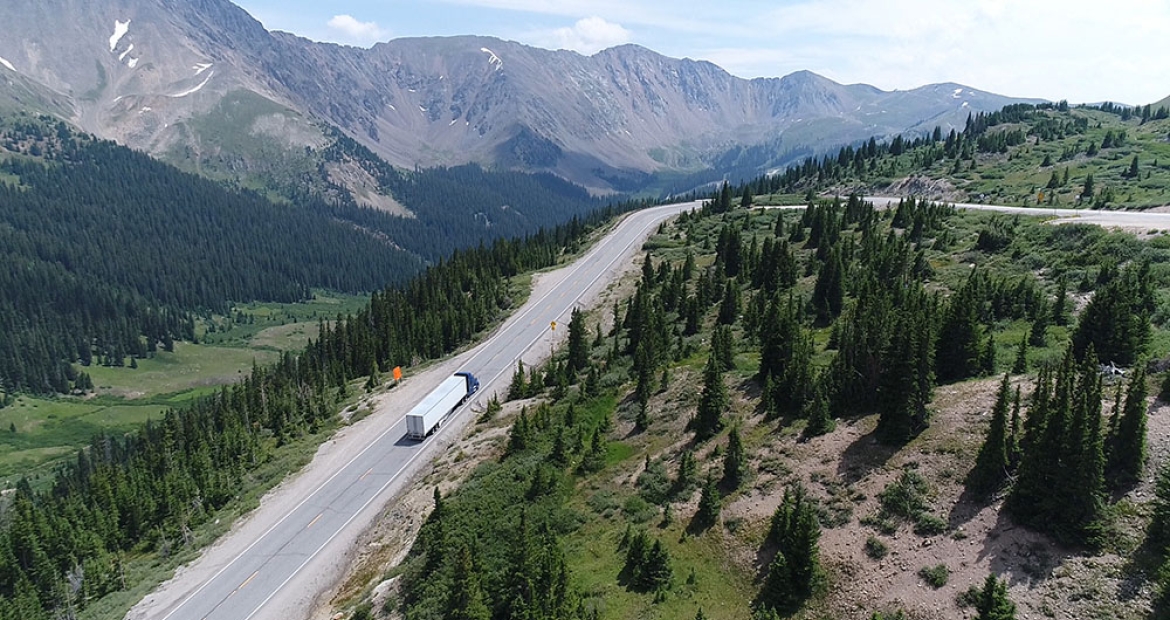A validation team makes its way up a mountain road at Loveland Pass (6.7 percent grade at 11,990 feet), during testing of Cummins’ X12 engine in Colorado (U.S.A.) earlier this year. A validation team makes its way up a mountain road at Loveland Pass (6.7 percent grade at 11,990 feet), during testing of Cummins’ X12 engine in Colorado (U.S.A.) earlier this year.
