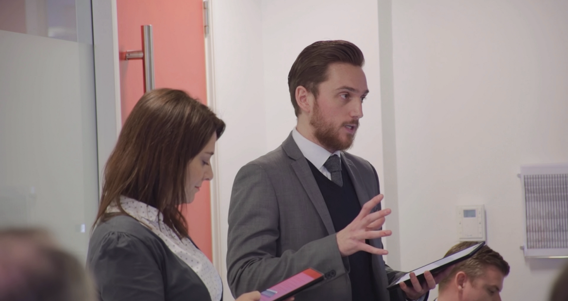 Entrepreneur Samuel Walker with a company called Interface makes his pitch at the Innovation Gateway competition in the U.K. in 2017. Entrepreneur Samuel Walker with a company called Interface makes his pitch at the Innovation Gateway competition in the U.K. in 2017.