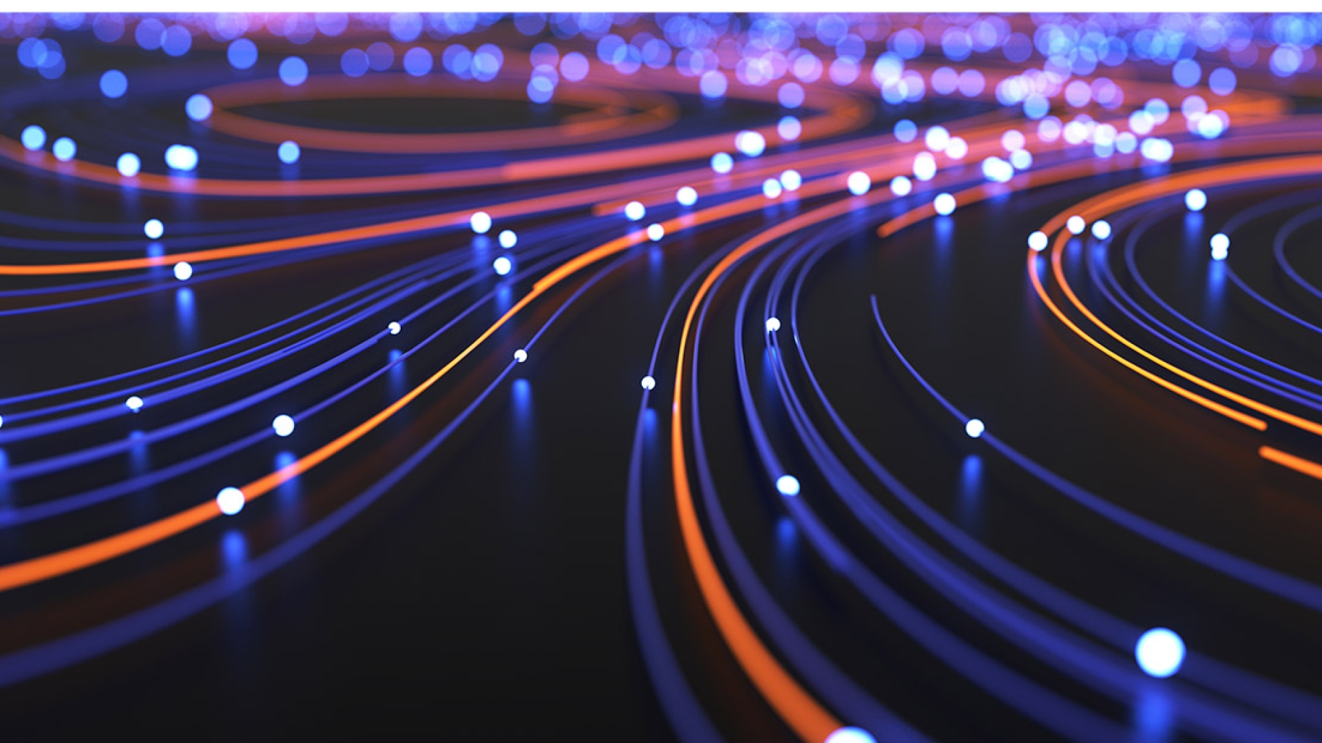 lights around a highway at night