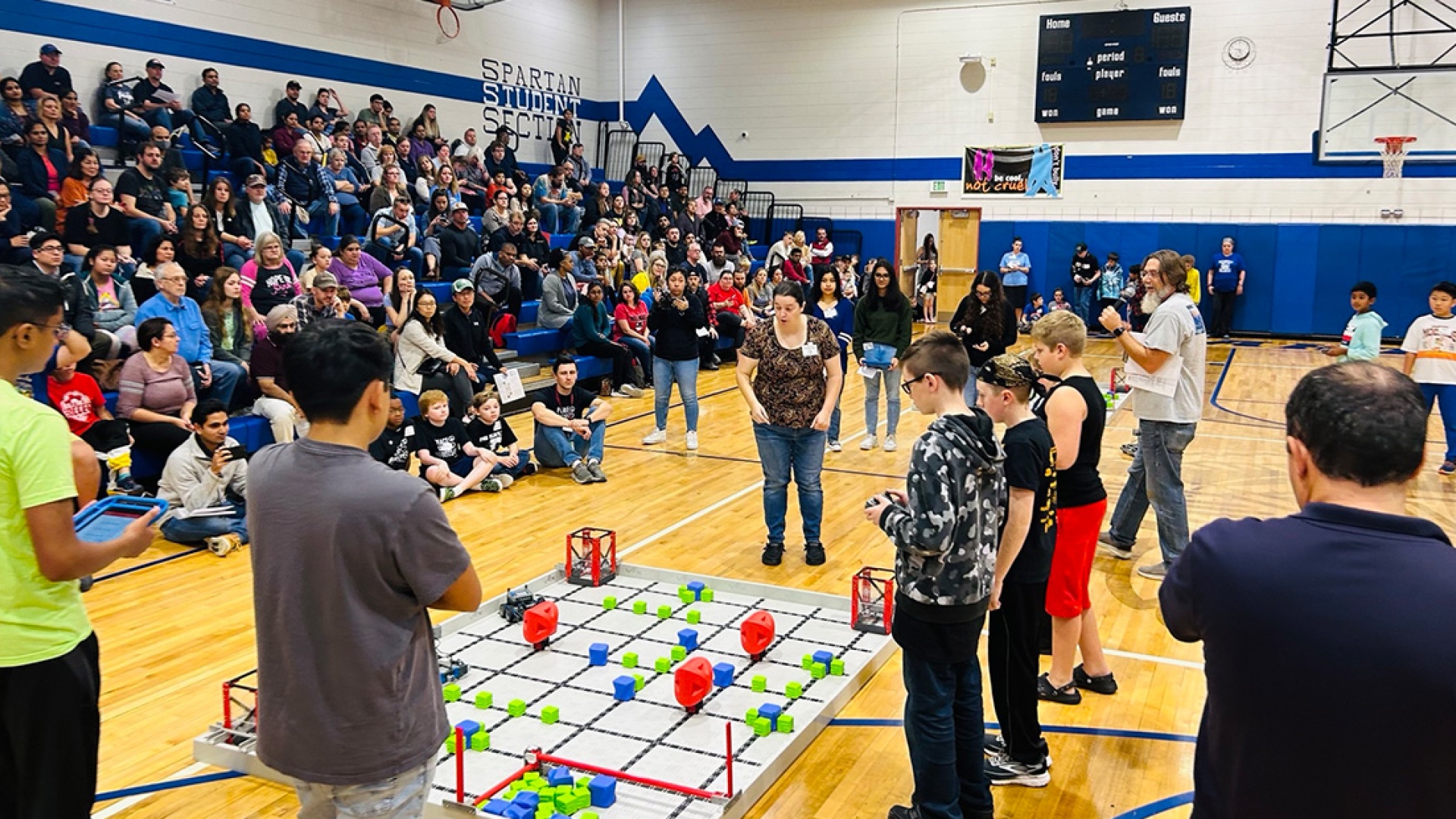 Middle school students participating in Cummins' STEM event