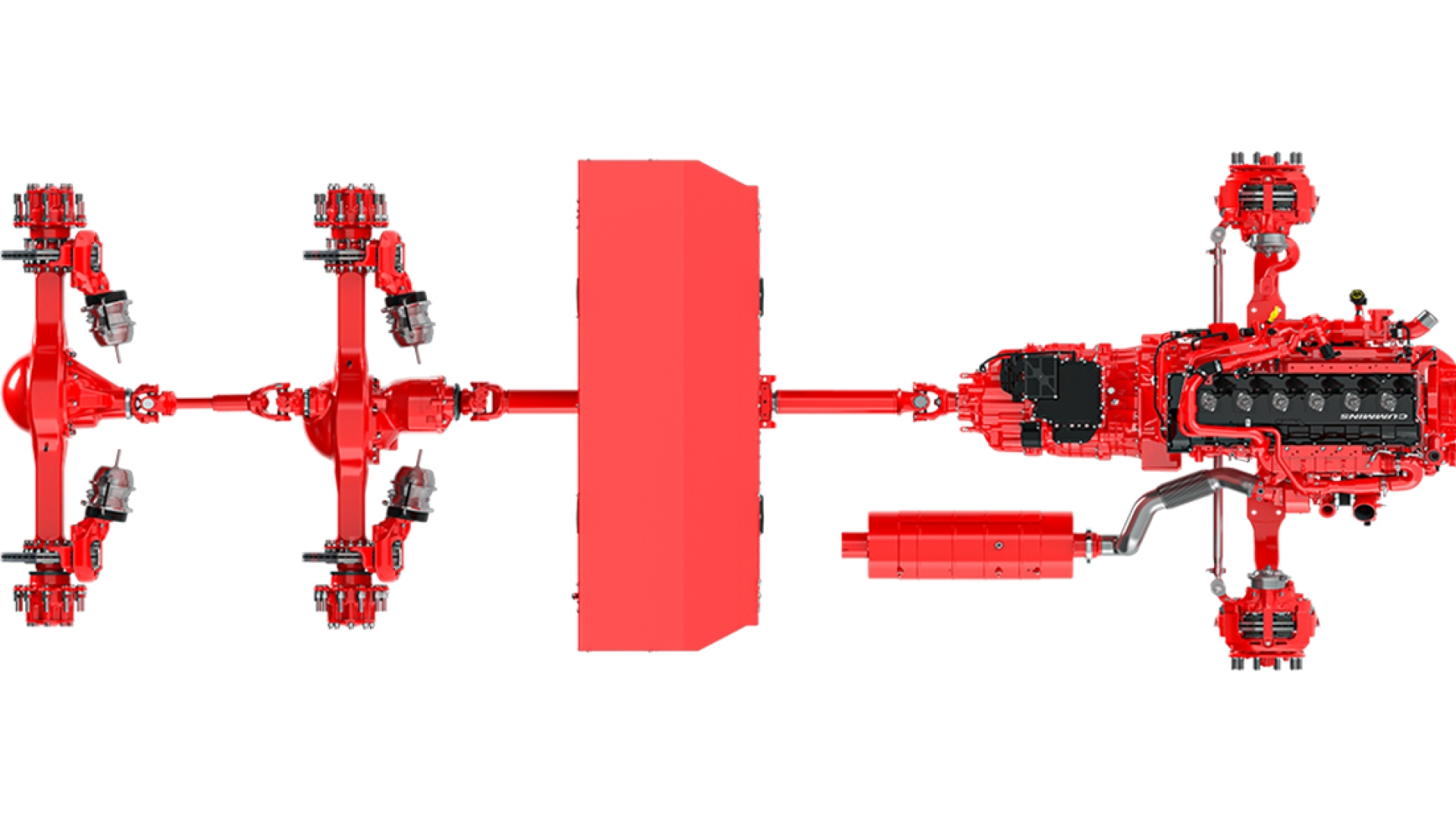 Rendering of the full powertrain