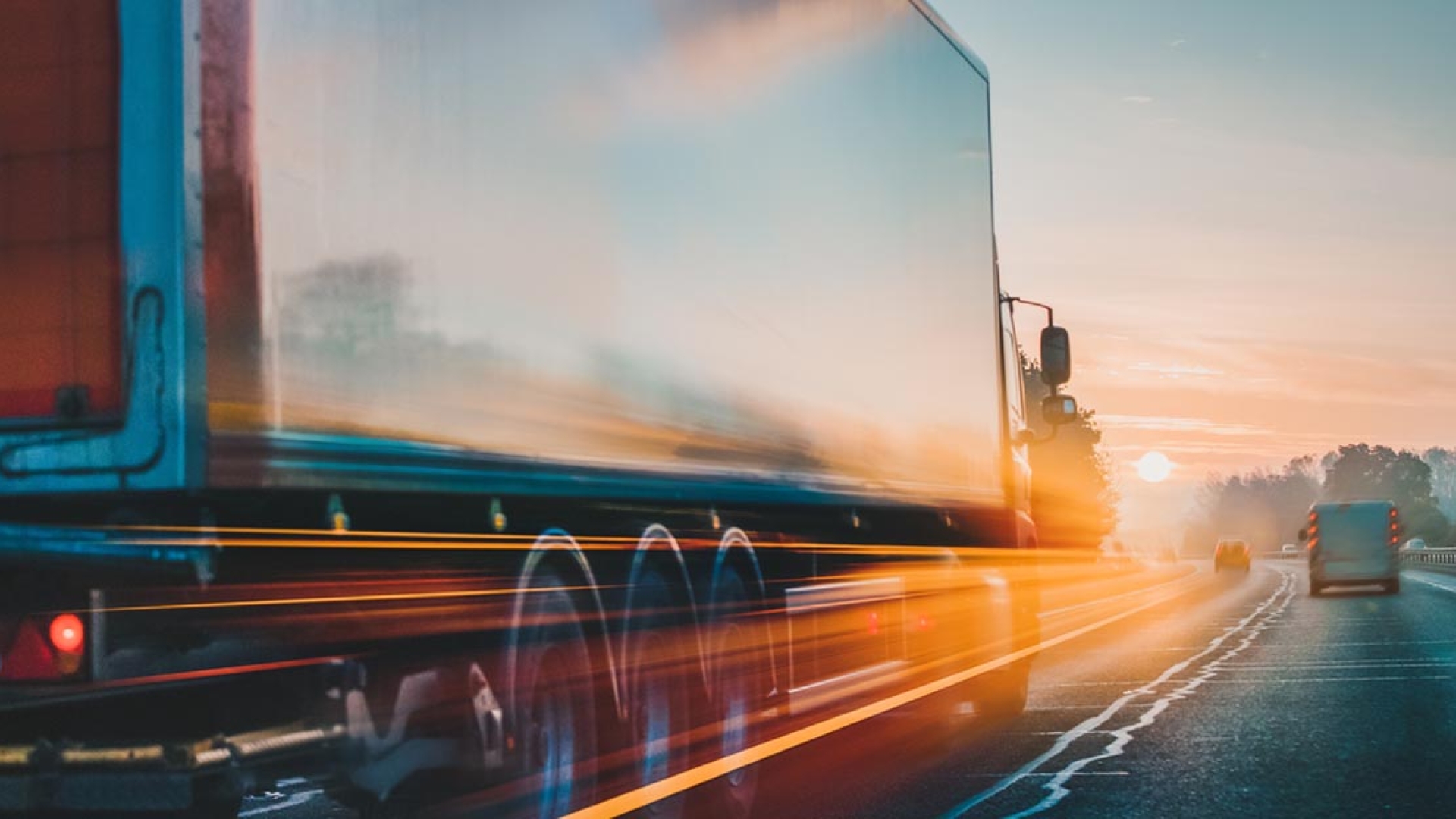 Semi driving on the road