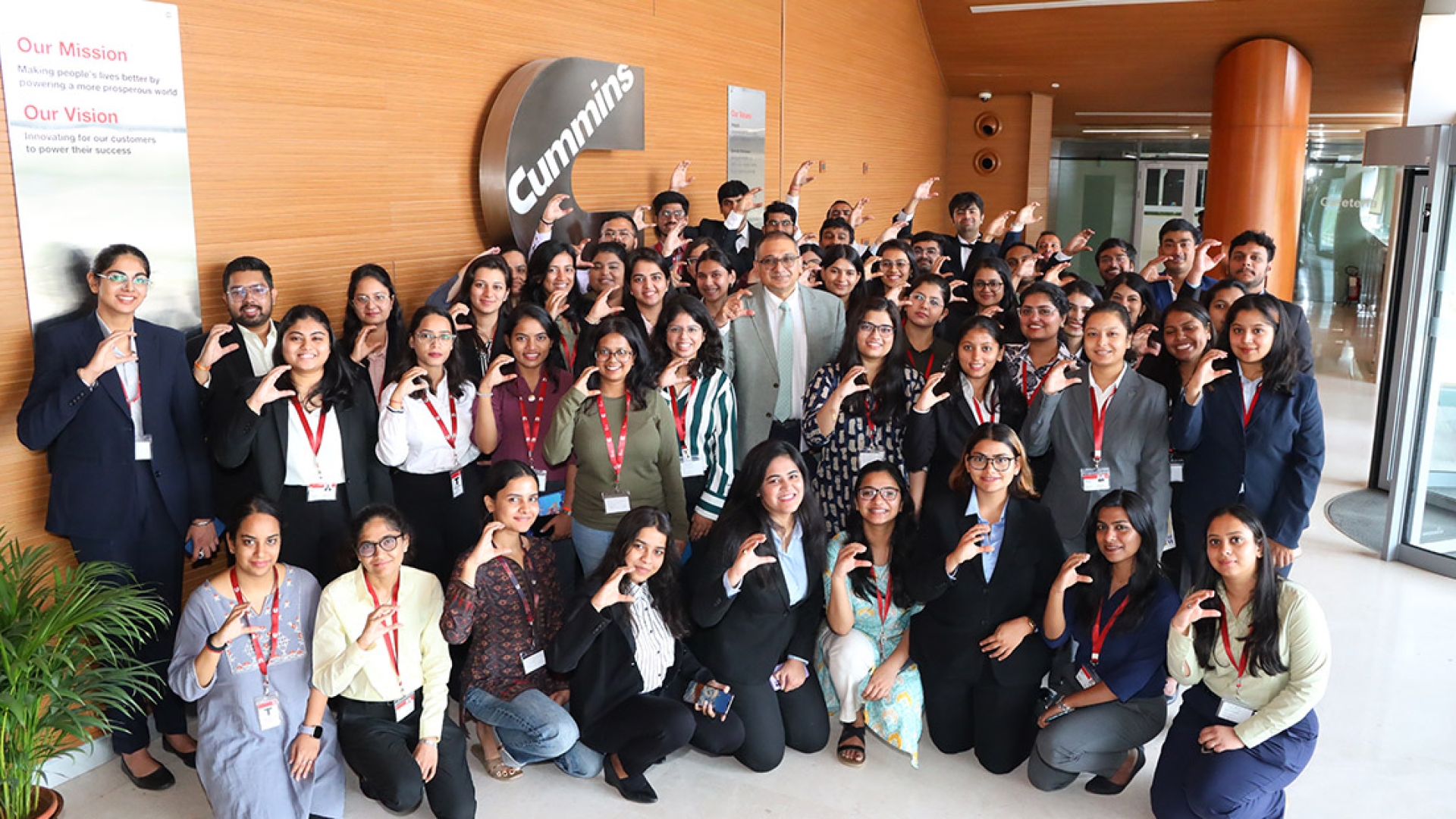 Interns posing together