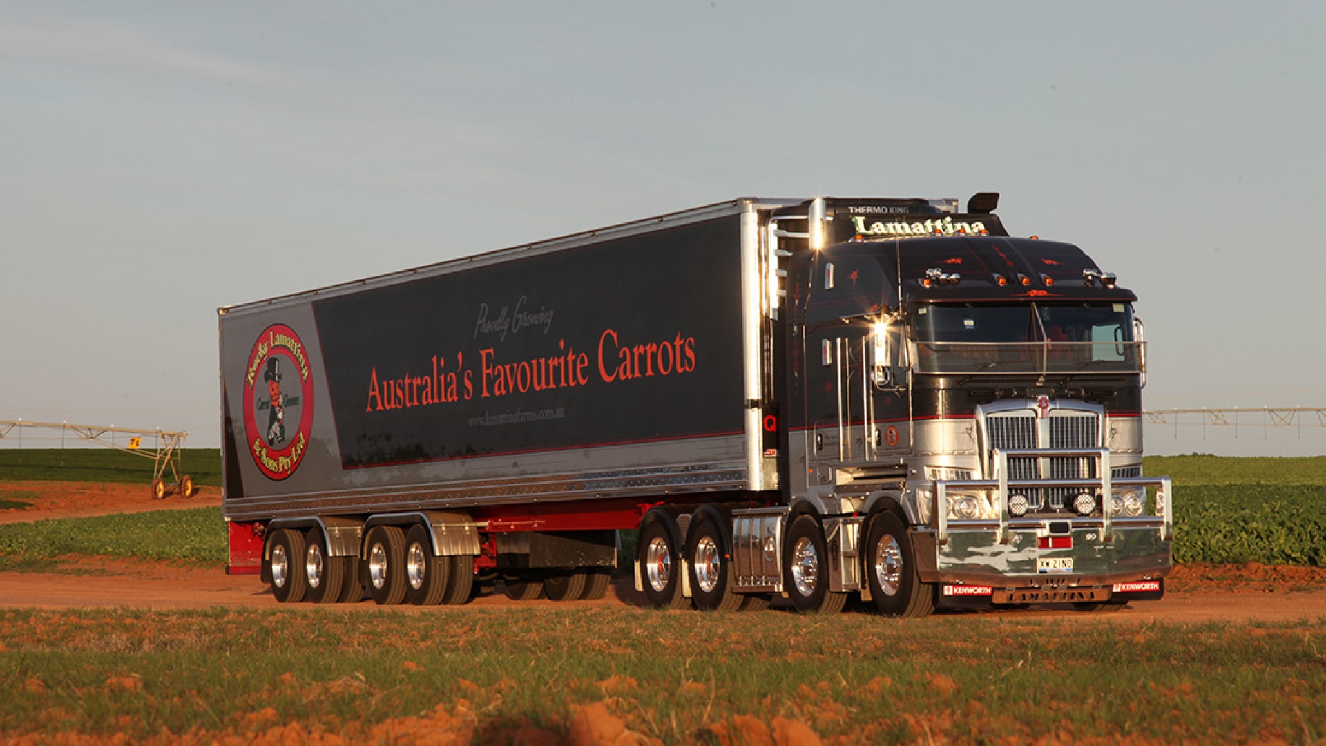 Semi truck driving