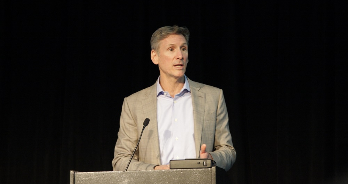 Cummins Chairman and CEO Tom Linebarger speaks to the American College of Preventive Medicine in Chicago. Cummins Chairman and CEO Tom Linebarger speaks to the American College of Preventive Medicine in Chicago.